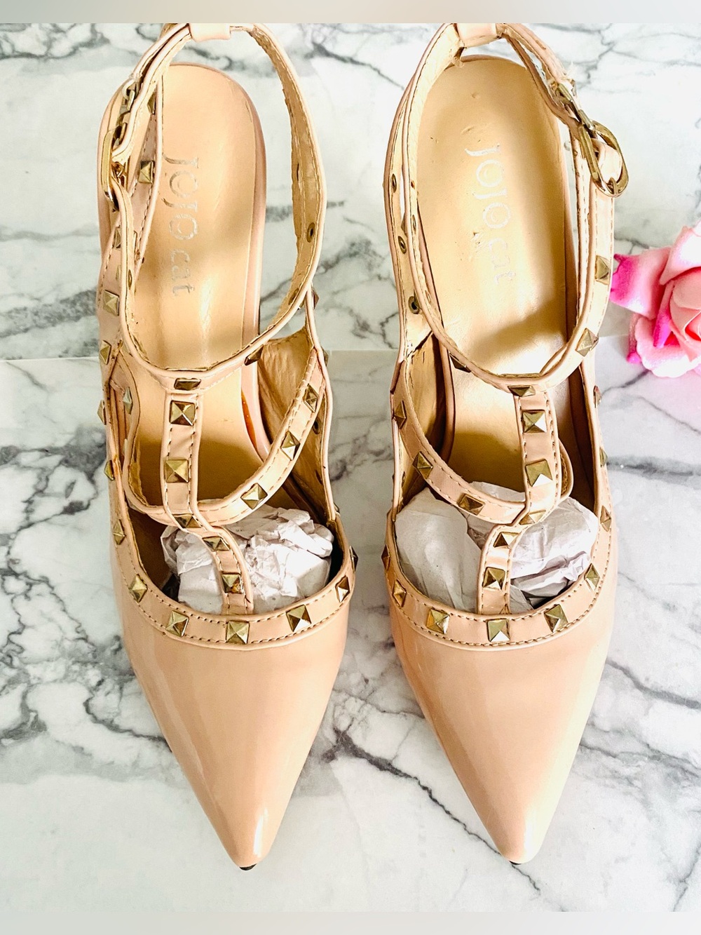 💕Pretty Studded Pointed-Toe  
 Stiletto Heels SZ 9 (40)